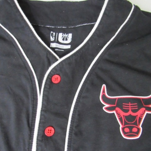 Chicago Bull NBA #66 Black White Snap Button Cotton Blend Jersey - Picture 9 of 10